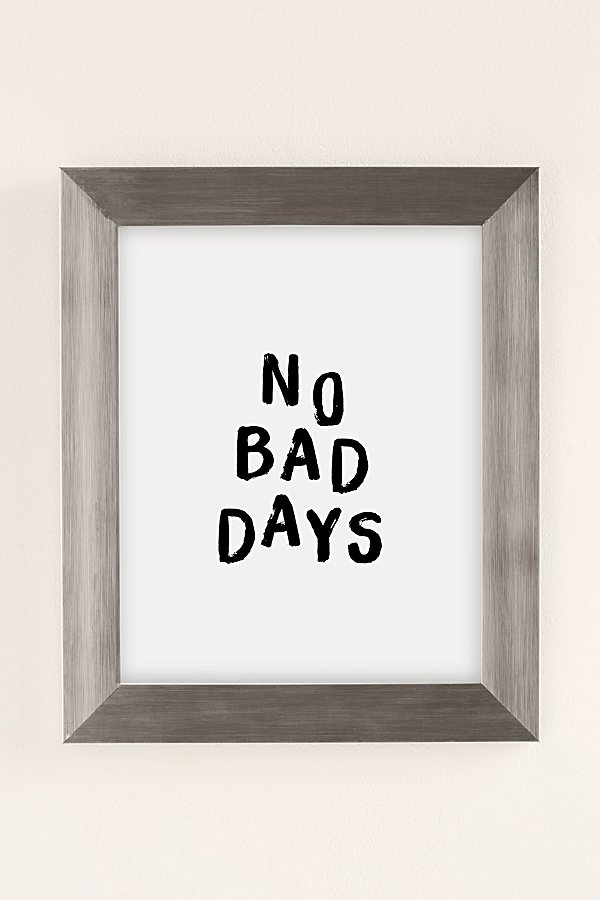 Urban Outfitters The Nectar Collective No Bad Days Art Print In Silver Matte