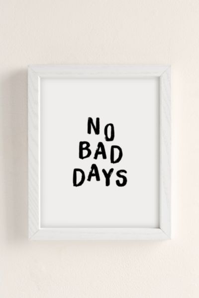 Urban Outfitters The Nectar Collective No Bad Days Art Print In White Wood