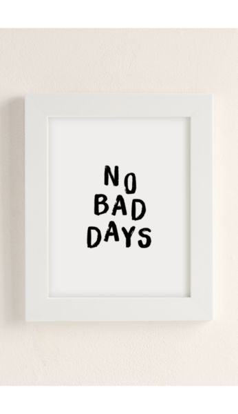 Urban Outfitters The Nectar Collective No Bad Days Art Print In Modern White