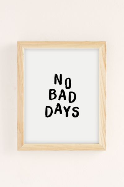 Urban Outfitters The Nectar Collective No Bad Days Art Print In Natural Wood