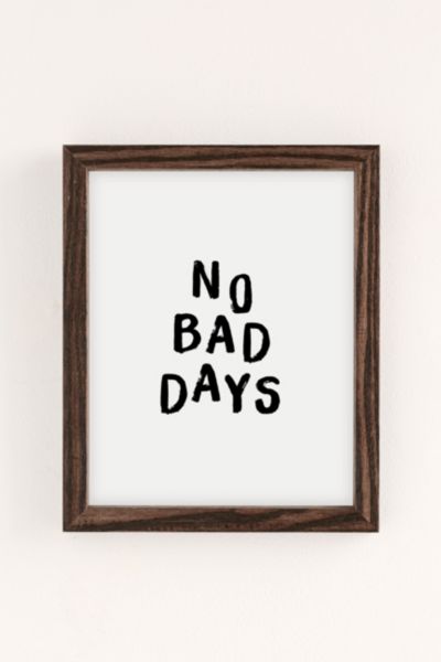 Urban Outfitters The Nectar Collective No Bad Days Art Print In Walnut Wood