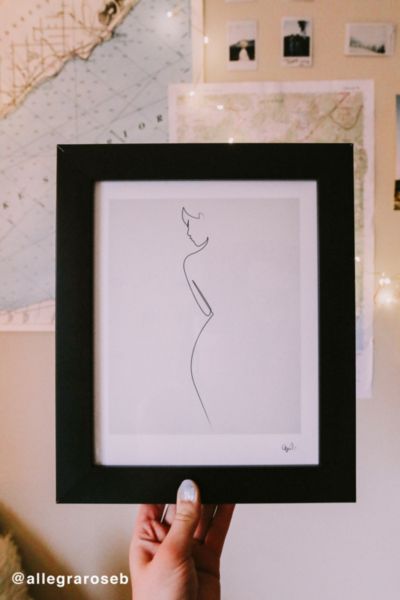 Quibe One Line Nude Art Print In Black Matte