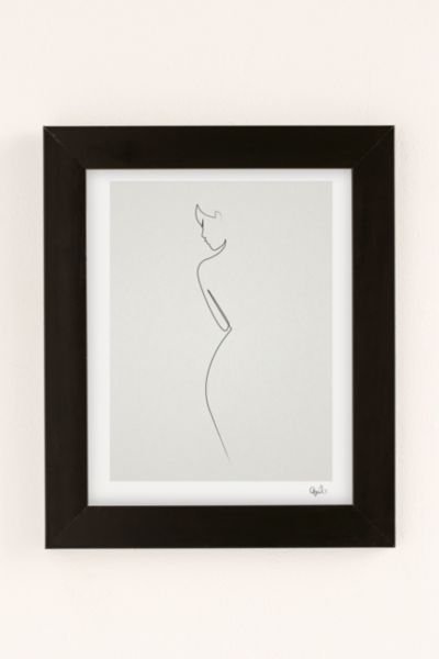 Quibe One Line Nude Art Print In Modern Black