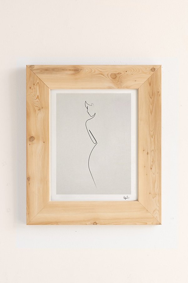 Quibe One Line Nude Art Print In Pine