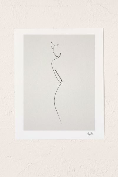Quibe One Line Nude Art Print In No Frame