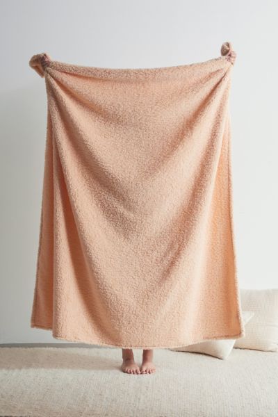 Urban Outfitters Amped Fleece Cozy Throw Blanket In Medium Orange