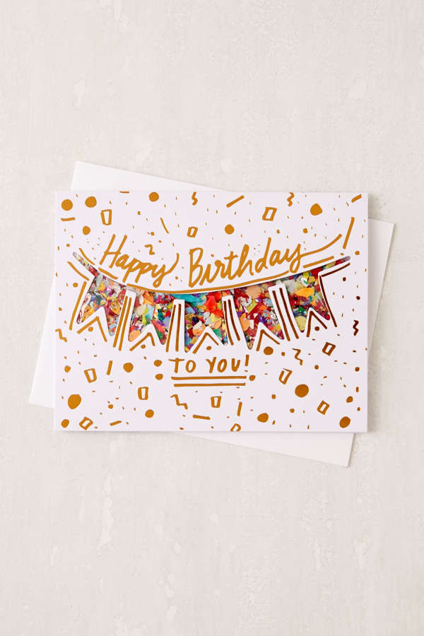 Thimblepress Confetti Birthday  Card Urban  Outfitters  Thimblepress Confetti Birthday  Card Urban  Outfitters