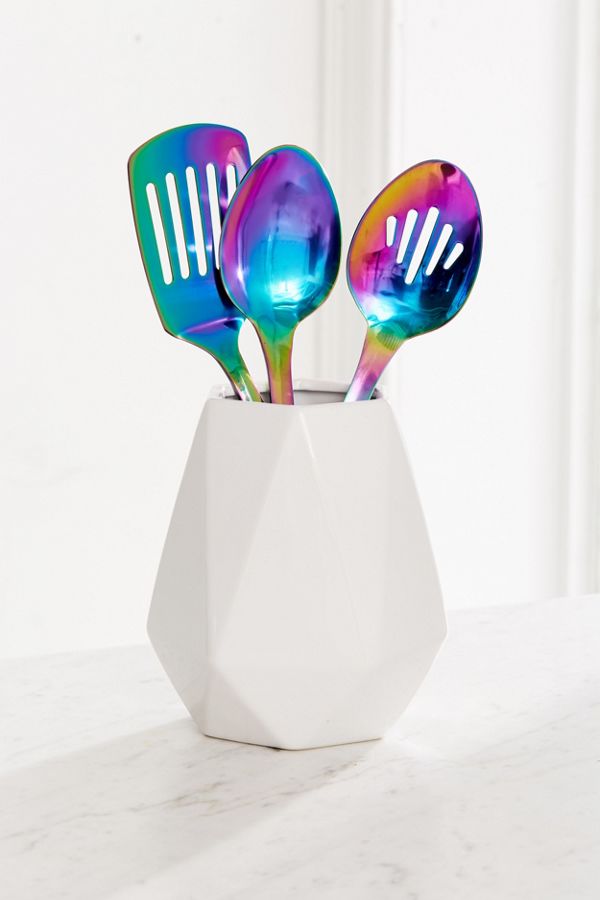 Slide View: 1: 3-Piece Metallic Serving Utensil Set