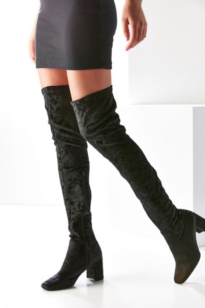 Jeffrey Campbell Cienega Over-The-Knee Boot - Washed Black 10. at Urban Outfitters