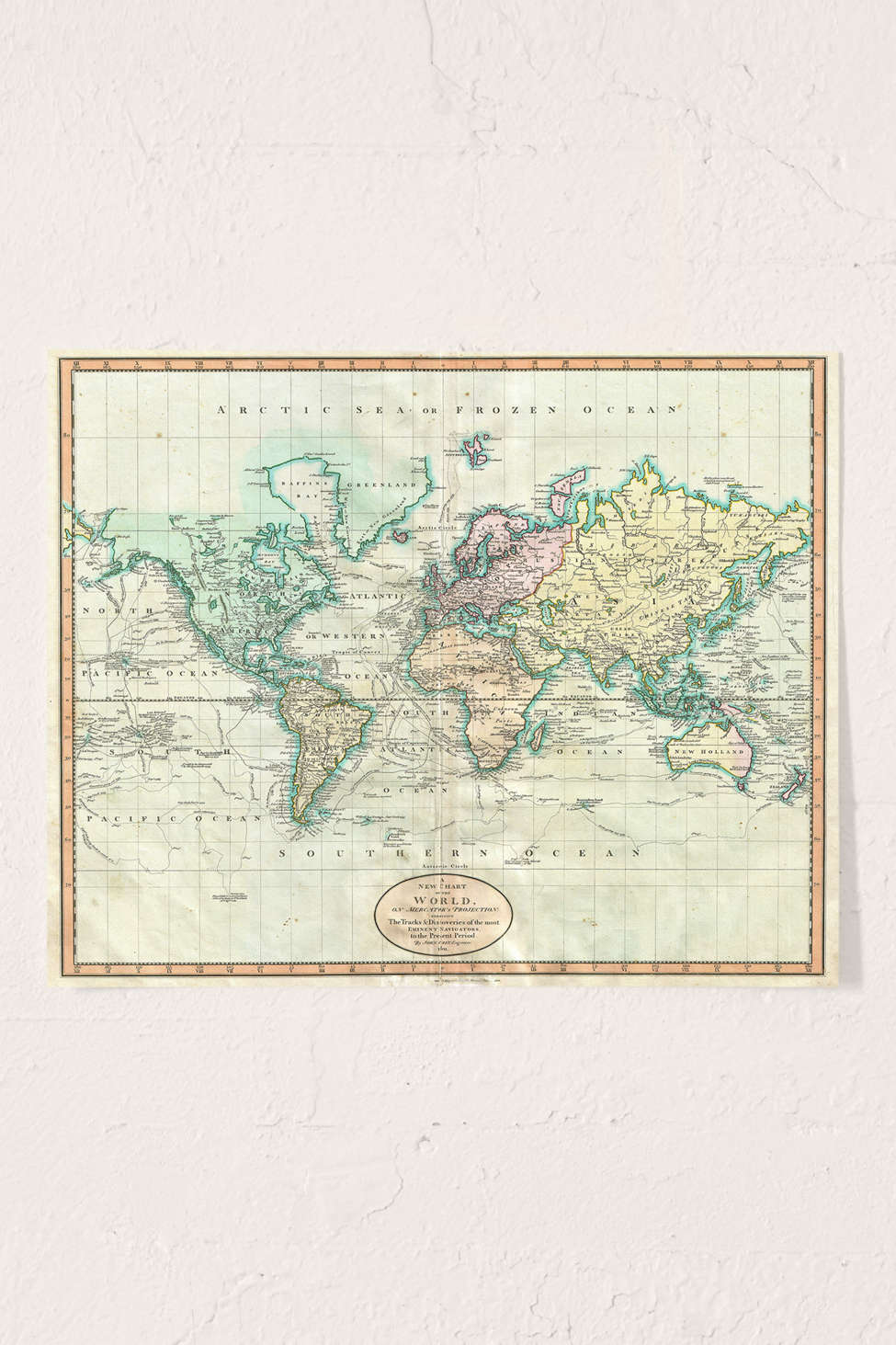 Adam Shaw Vintage World Map (1801) Art Print