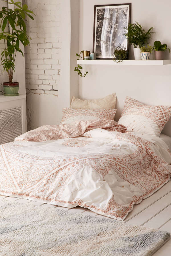 Slide View: 1: Celestial Foiled Duvet Cover