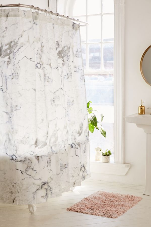 Black + White Marble Shower Curtain | Urban Outfitters