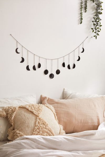 Urban Outfitters Hammered Metal Moon Cycle Banner In Black