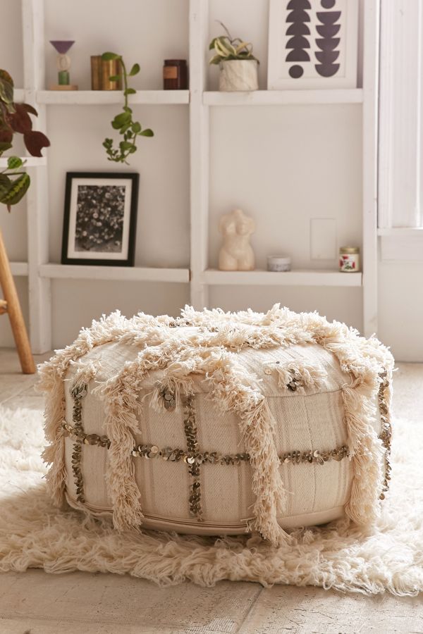 Slide View: 1: Coin Pillow Pouf