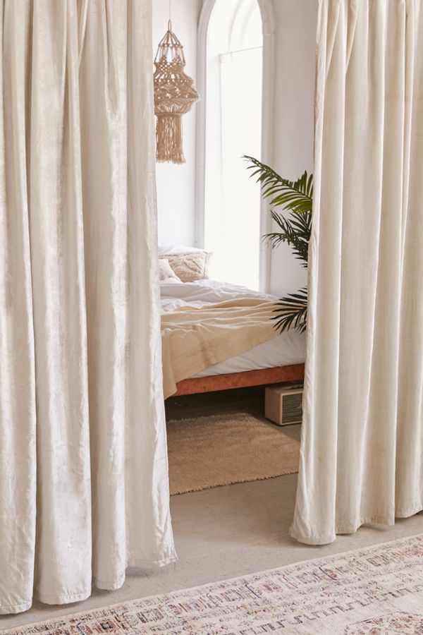 Slide View: 1: Crushed Velvet Window Curtain