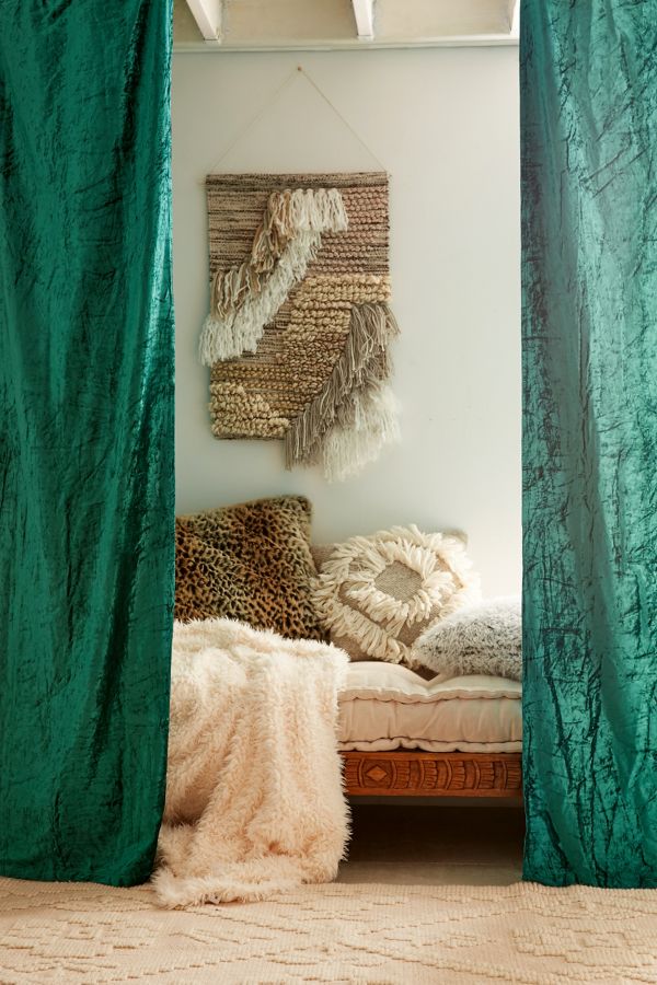 Slide View: 1: Crushed Velvet Window Curtain