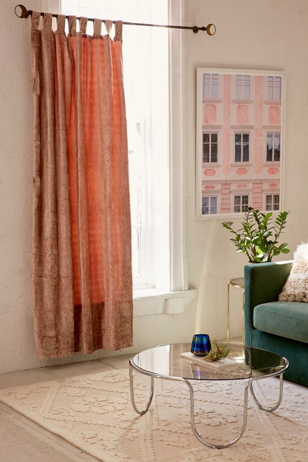 Slide View: 1: Crushed Velvet Window Curtain