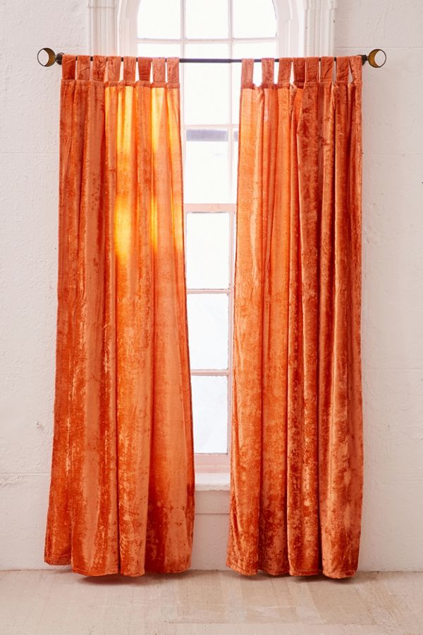 Slide View: 1: Crushed Velvet Window Curtain