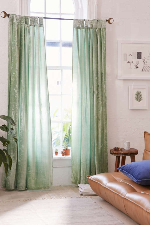 Slide View: 1: Crushed Velvet Window Curtain