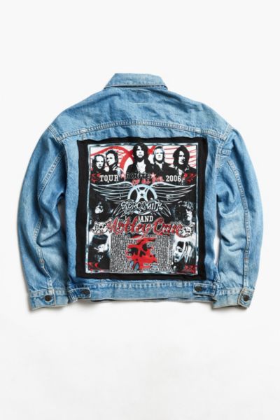 Vintage Aerosmith + Motley Crue Denim Trucker Jacket - Urban Outfitters
