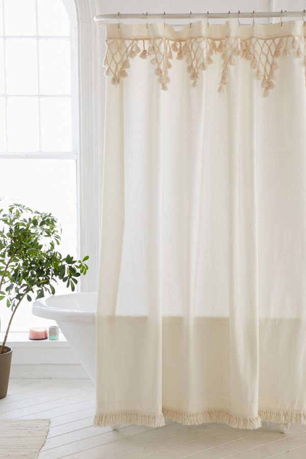Topanga Fringe Shower Curtain Urban Outfitters