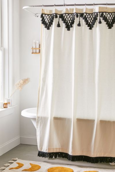 URBAN OUTFITTERS TOPANGA FRINGE SHOWER CURTAIN 40971921
