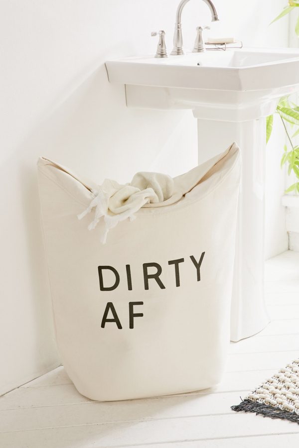 Clean/Dirty AF Standing Laundry Bag Hamper Urban Outfitters