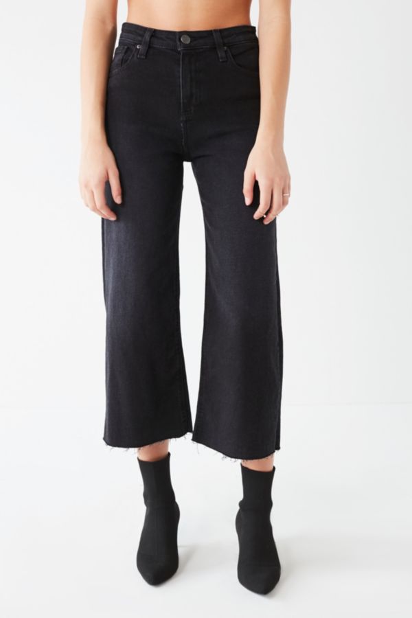 BDG Cropped Denim Culotte - Washed Black | Urban Outfitters