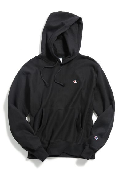 Champion Reverse Weave Hoodie Sweatshirt In Washed Black