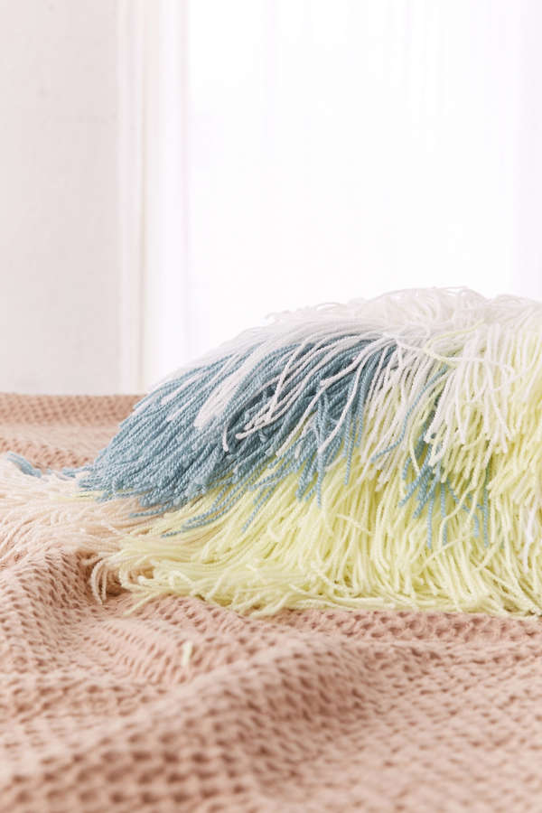 Slide View: 3: Round Shaggy Pastel Pillow