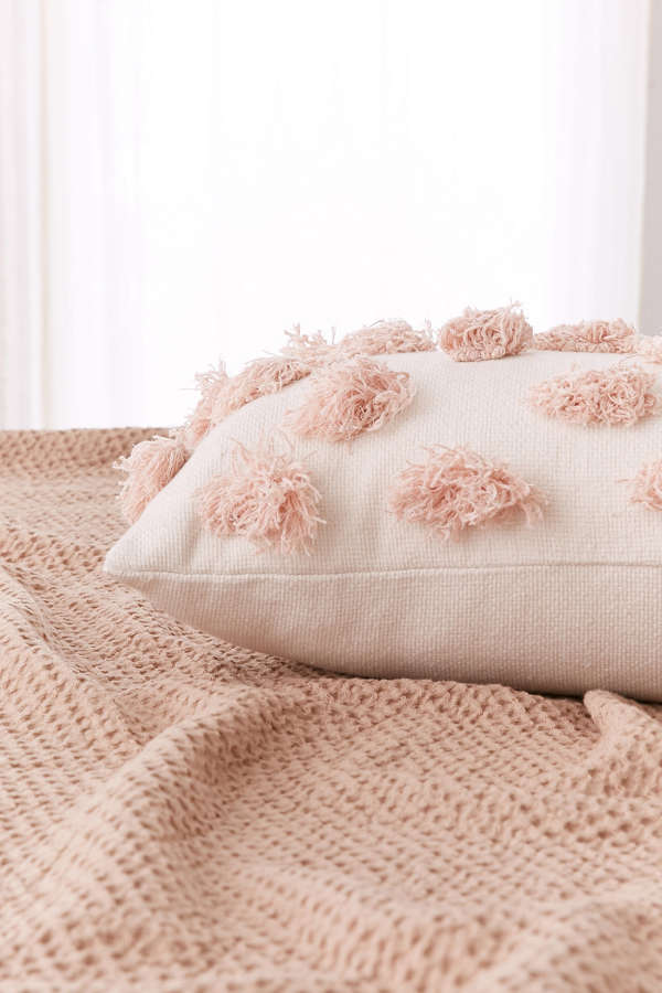 Slide View: 2: Diya Spotted Fringe Bolster Pillow
