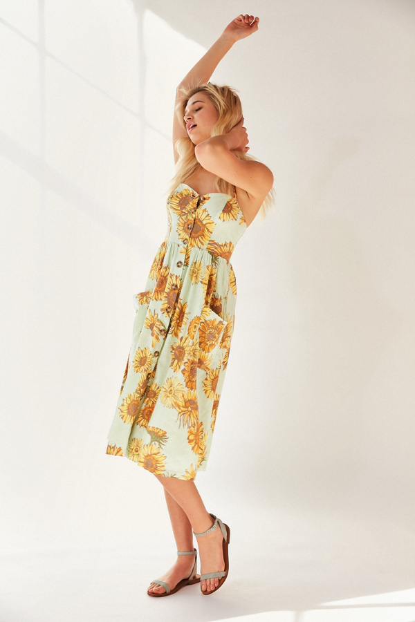 Cooperative Emilia Linen Button-Down Midi Dress