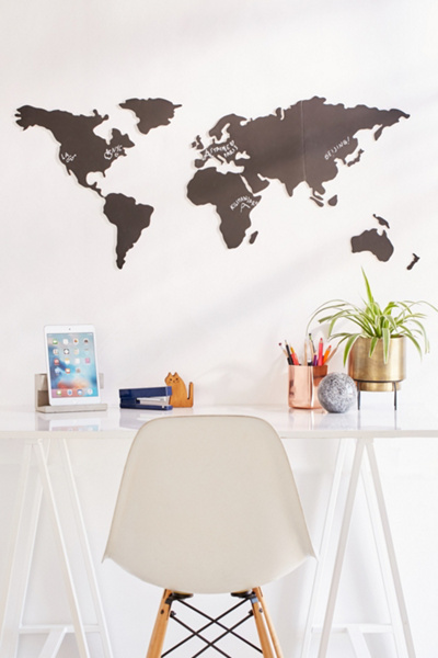 World Map Chalkboard Write-On Wall Decal Set | Urban Outfitters Canada