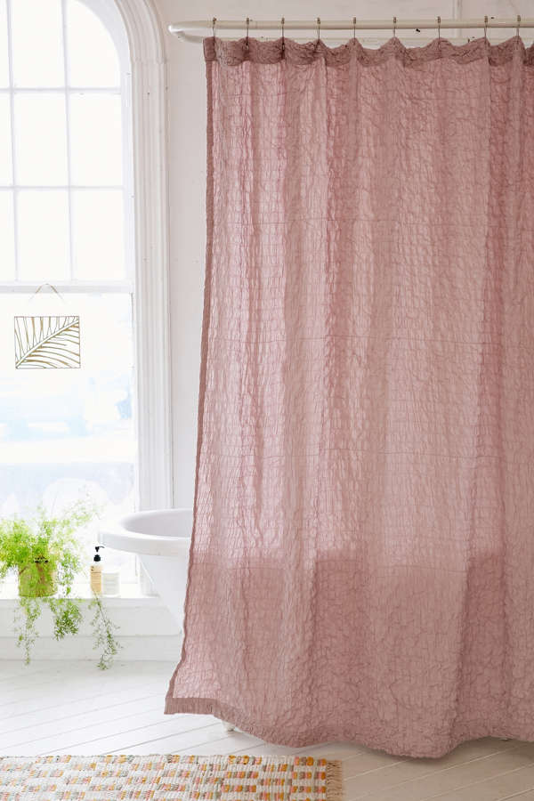 Slide View: 1: Popcorn Voile Shower Curtain