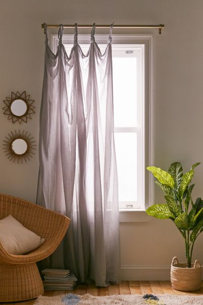 Urban Outfitters Knotted Window Curtain In Gray Violet