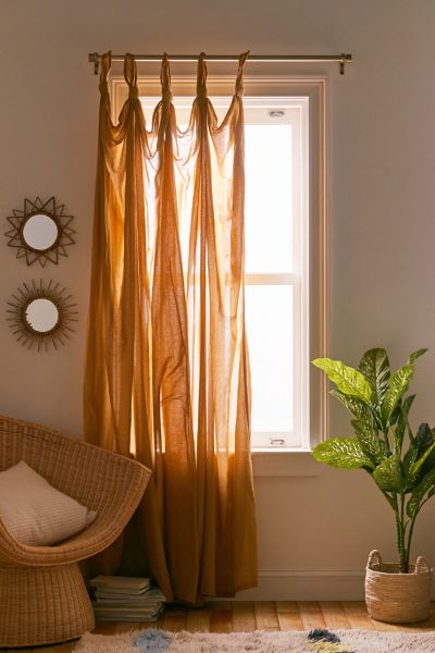 Urban Outfitters Knotted Window Curtain In Honey