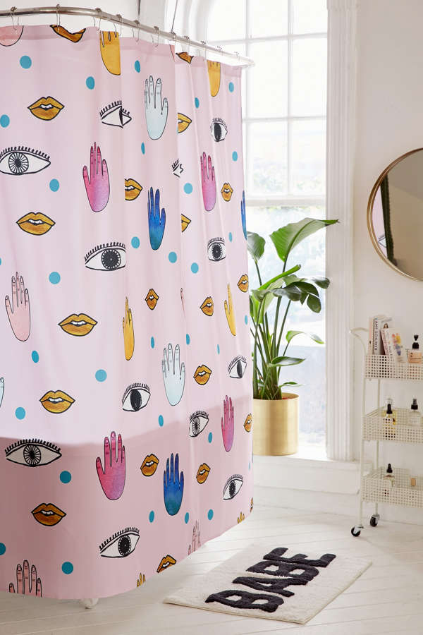 Slide View: 1: Hello Sayang For DENY Eyes Hands Lips Shower Curtain