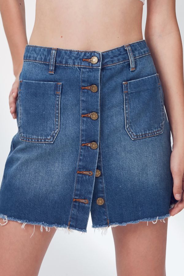 Download BDG Button-Front Denim Mini Skirt | Urban Outfitters