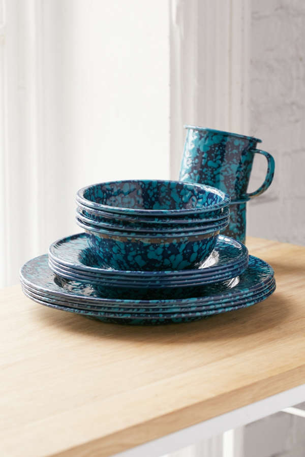 Slide View: 1: 16-Piece Speckled Enamelware Starter Kit