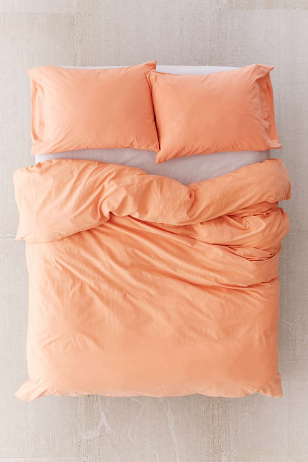 Slide View: 1: Washed Cotton Duvet Cover