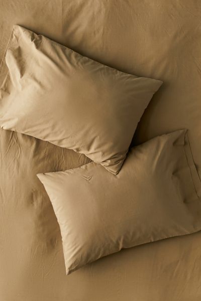 Urban Outfitters Soft-washed Cotton Pillowcase Set In Olive