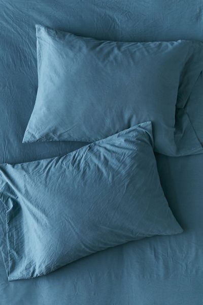Urban Outfitters Washed Cotton Pillowcase Set In Teal