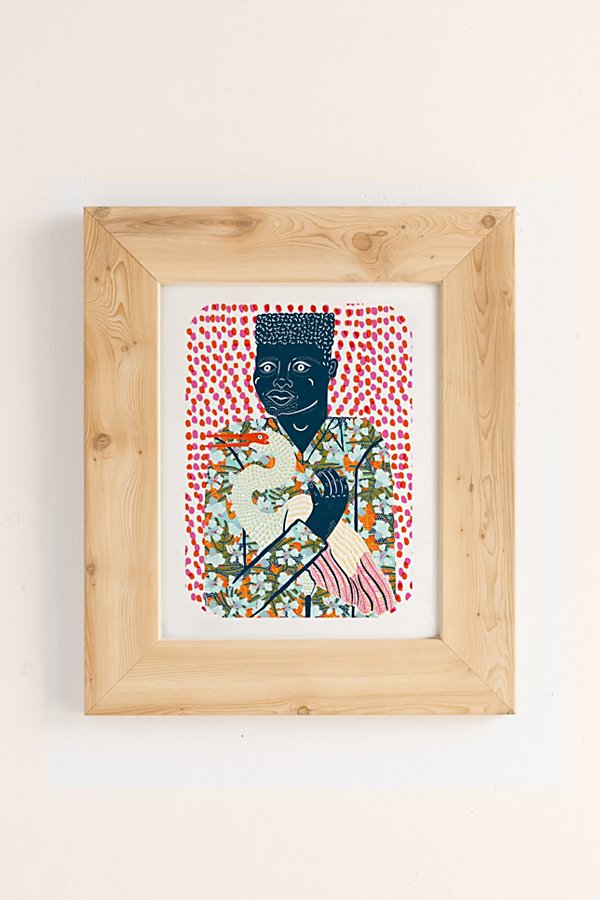 Camilla Perkins Gentleman With Egret Art Print In Pine