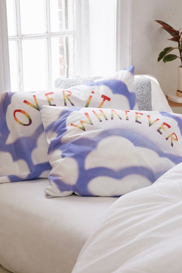 Over It/Whatever Pillowcase Set Urban Outfitters