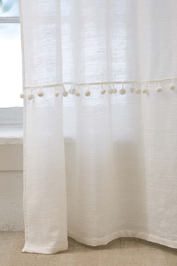 Averi Pompom Gauze Window Curtain Urban Outfitters