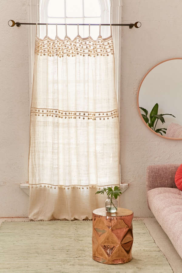 Slide View: 1: Averi Pompom Gauze Window Curtain