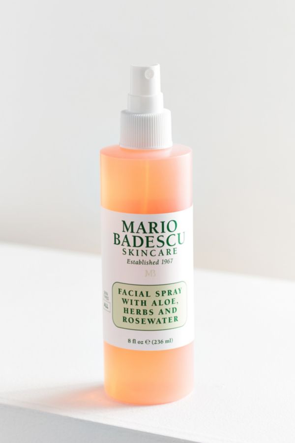 mist top face 5 Spray Rosewater  And Mario oz  Badescu Urban Facial Aloe, Herbs 8 With Outfitters