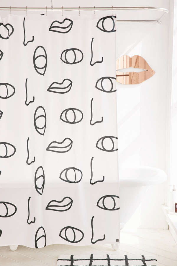 Slide View: 1: Laura Redburn For DENY Seeing Faces Shower Curtain