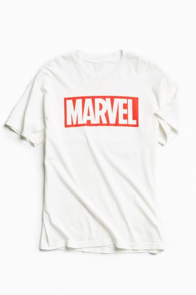 Marvel Logo Tee - White S at Urban Outfitters