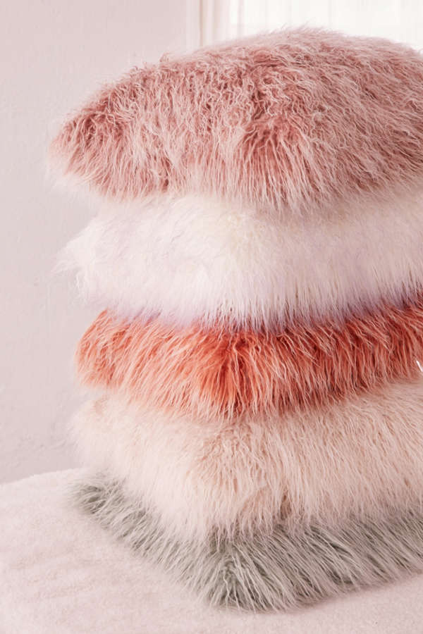 Slide View: 3: Marisa Tipped Faux Fur Pillow